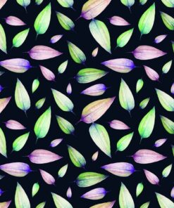 Nálepka na stěnu listy na černém pozadí