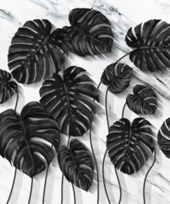 Samolepka na stěnu Black Leaves 4