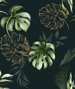 Nálepka na stěnu listy na černém pozadí 2