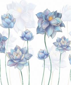 Samolepka na stěnu Modré lotosové květy