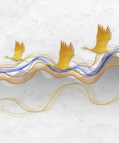 Fototapeta Jeřáby na pozadí zapadajícího slunce