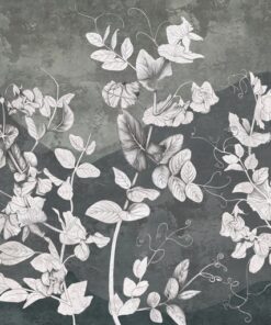 Samolepka na zeď bílé květy 2