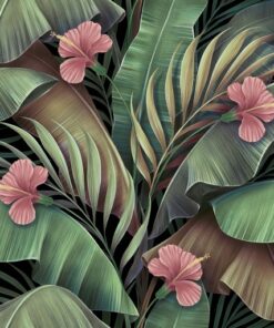 Nálepka na zeď listy a květy