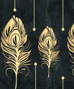 Samolepka na zeď Zlaté peří