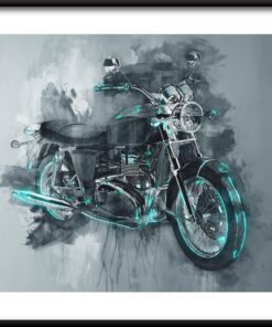 Šedý plakát na motorku