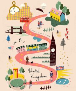 Fototapeta Cestovní mapa Anglie