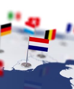 Fototapeta Mapa Evropy s vlajkami států