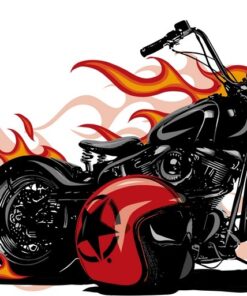 Fototapeta Hořící motorka