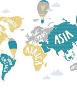 Fototapeta Barevná mapa světa