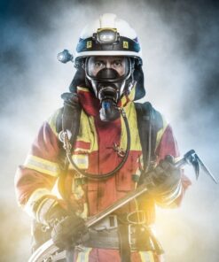 Fototapeta Fireman and Smoke