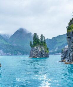 Fototapeta Modrá voda a stromy