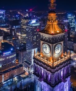 Fototapeta Varšava v noci 2