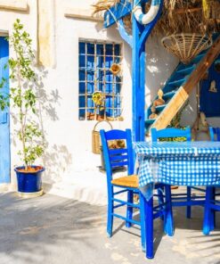 Fototapeta Modrý stůl