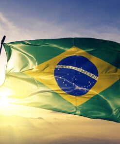 Fototapeta Vlajka Brazílie mávání