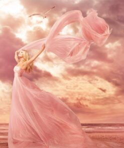 Fototapeta Žena v růžových šatech