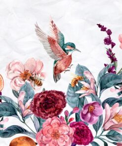 Fototapeta Květiny a kolibřík