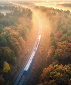 Fototapeta Krajina s železnicí