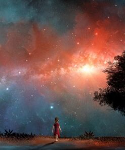 Fototapeta Hvězdná mlhovina a strom