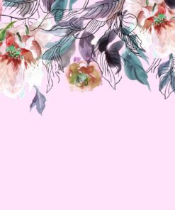 Samolepka na stěnu Listy a pivoňky