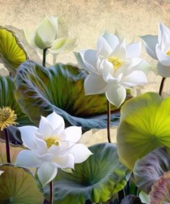 Samolepka na stěnu Bílý lotosový květ