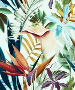 Fototapeta Tropické květiny a listy