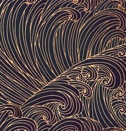 Samolepka na zeď Golden Waves