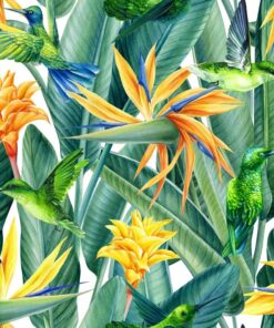 Nálepka na zeď žluté květy a listy