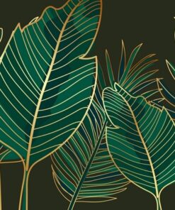 Nálepka Zlaté Listy Na černém Pozadí