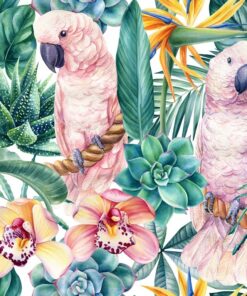 Fototapeta Papugi Kakadu na Tle Dżungli