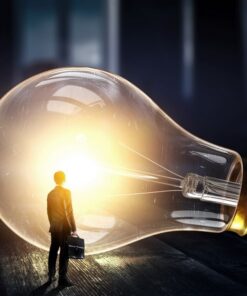 Fototapeta Žárovka svítící ve tmě