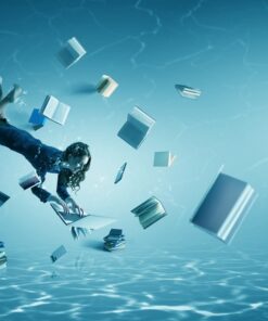 Fototapeta Žena s notebookem pod vodou