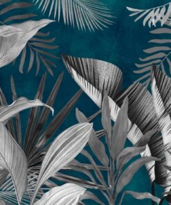 Fototapeta Tropické listy na modrém pozadí