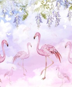 Fototapeta Tropické růžové plameňáky