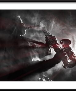 Černý plakát na saxofon