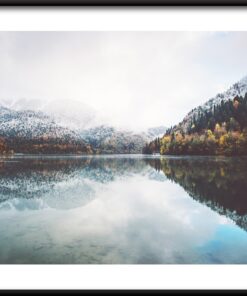 Plakát jezero v horách