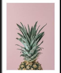 Ananasový květinový plakát