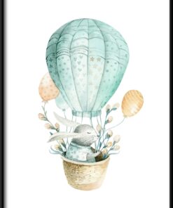 Plakát zajíček v balónu