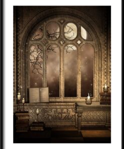 Full Moon Plakát Za Oknem