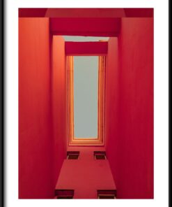 Červený stropní plakát