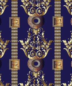 Fototapeta Tmavě modrý vzor se zlatem