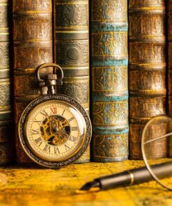 Fototapeta Hodiny a knihy