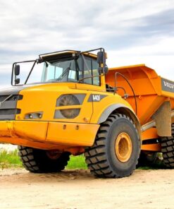 Fototapeta Žlutý sklápěč