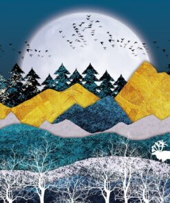 Fototapeta Měsíc a zlaté hory