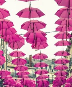 Fototapeta Růžové deštníky