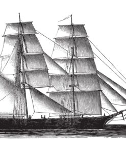 Fototapeta Kresba dvoustěžňové lodi