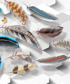 Fototapeta Peří na bílém pozadí