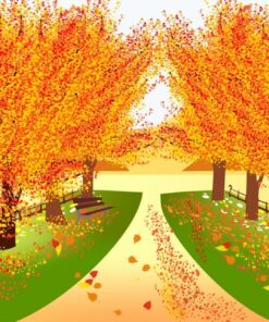 Samolepka na zeď Podzimní stromy 5