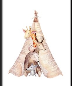 Plakát zvířátka ve stanu