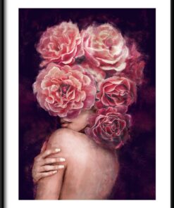 Hlava v květinách plakát