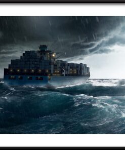 Plakát loď a bouře